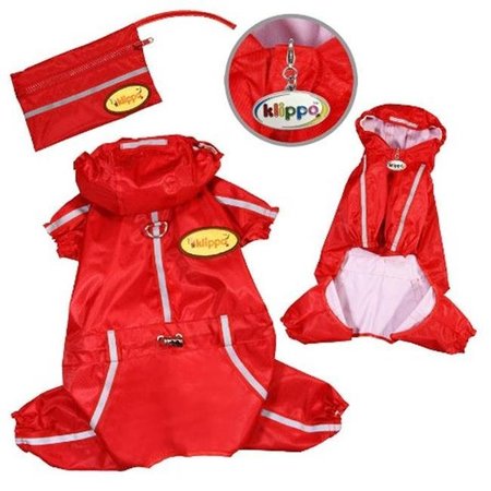 KLIPPO PET Klippo Pet KJK058MZ Raincoat Bodysuit With Reflective Stripes & Matching Pouch - Medium KJK058MZ